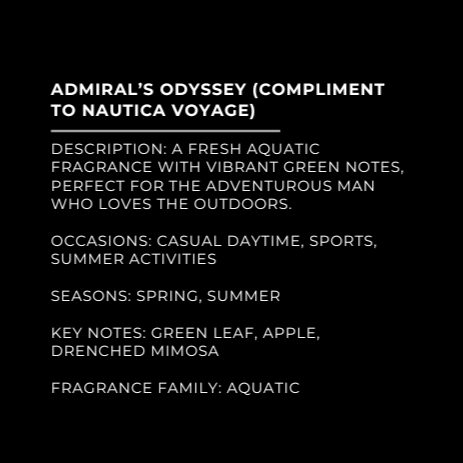 Admiral’s Odyssey | Fresh Aquatic Fragrance for the Adventurous Gentleman